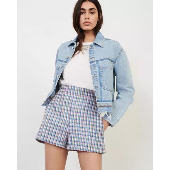 Maje Izam Tweed High Rise Shorts - Size 38 - Picture 1 of 6